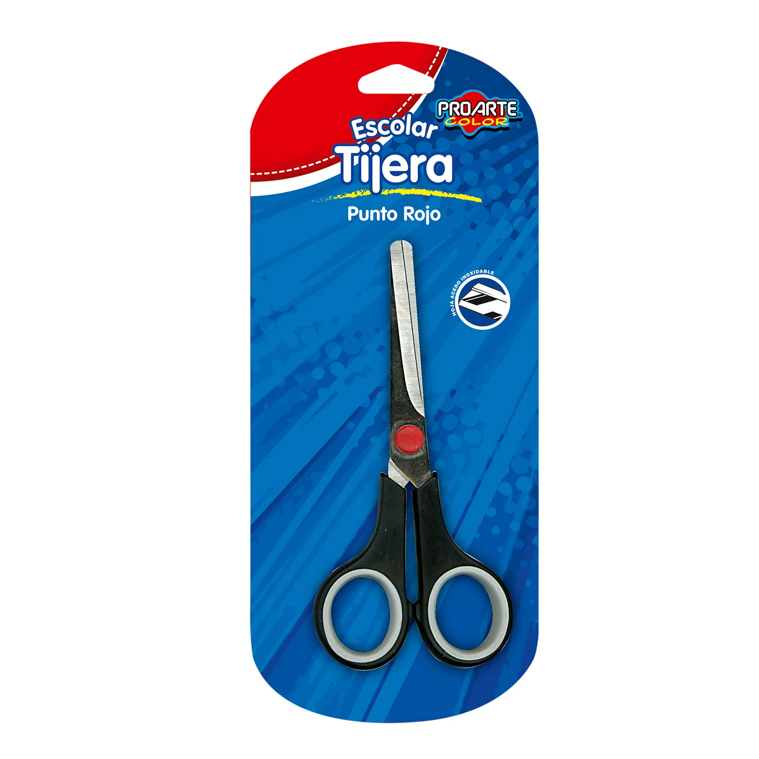 Tijera blister 14 cms punto rojo proarte